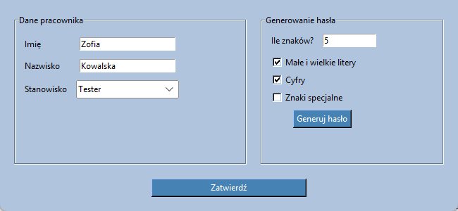 Okno aplikacji po kroku 29