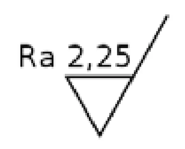 Symbol graficzny z oznaczeniem Ra 2,25 nad trójkątem