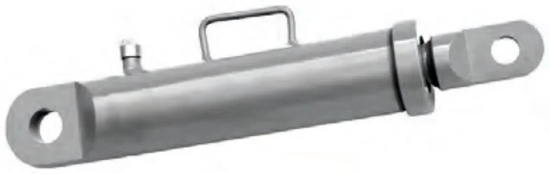Zdjęcie elementu układu hydraulicznego w postaci cylindra z uchwytami