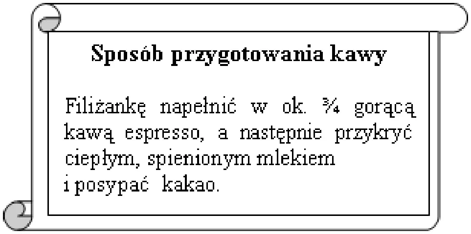 Opis sposobu przygotowania kawy na zwoju