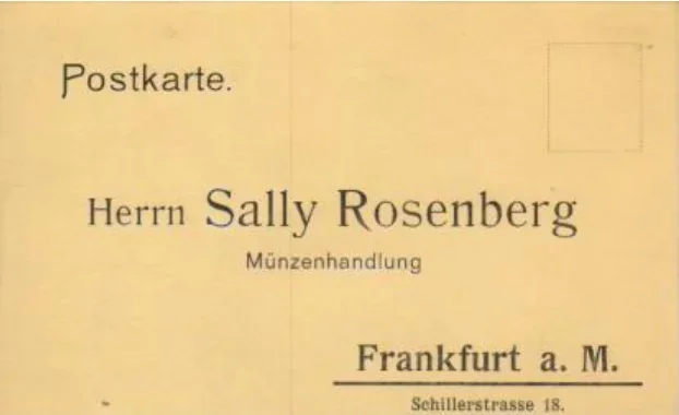 Karta pocztowa zaadresowana do Sally Rosenberg, Frankfurt nad Menem