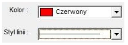 Okno 1 - okno ustawień koloru i stylu linii