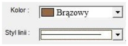 Okno 2 - okno ustawień koloru i stylu linii