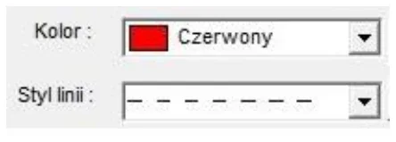 Okno 3 - okno ustawień koloru i stylu linii