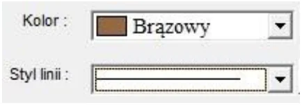 Okno 2 - okno dialogowe z parametrami linii