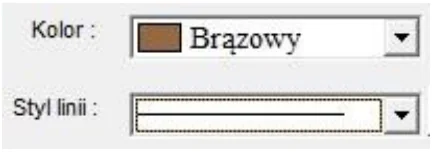 Okno 1 - okno dialogowe z parametrami linii