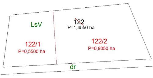 Rysunek 3 - szkic podziału działki