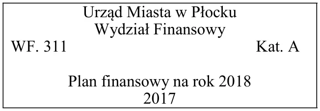 Wariant A - opis teczki aktowej Urzędu Miasta w Płocku
