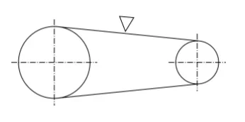 Rysunek 1 - symbol przekładni cięgnowej