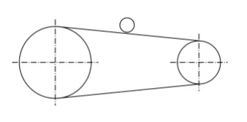 Rysunek 2 - symbol przekładni cięgnowej