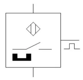 Rysunek 2 - symbol czujnika zbliżeniowego