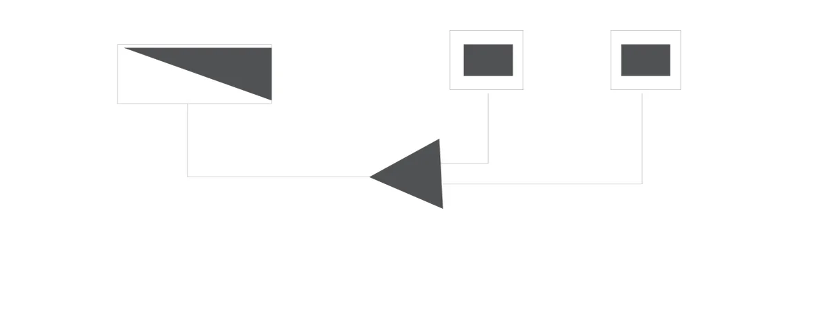 Fragment sieci telekomunikacyjnej przedstawiony symbolami graficznymi