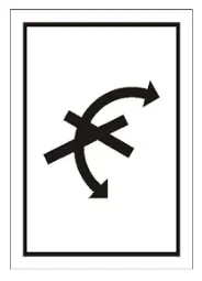 Znak B - piktogram manipulacyjny w ramce