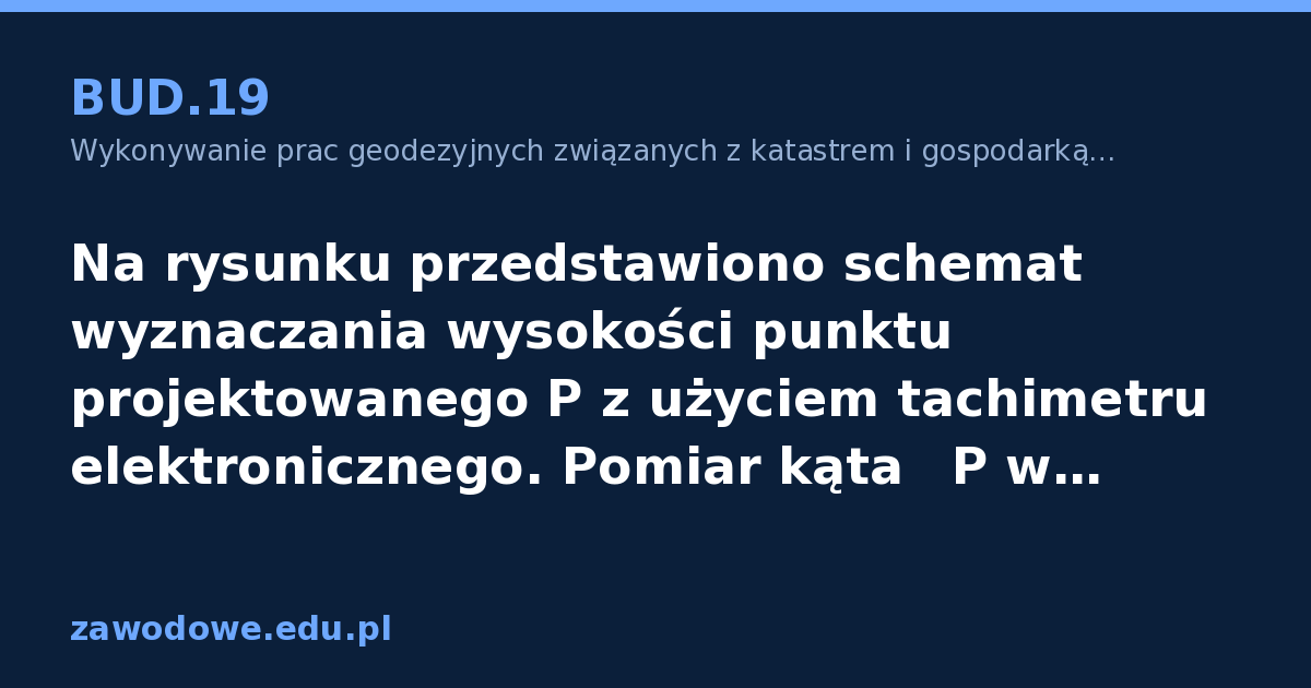 Na rysunku przedstawiono schemat wyznaczania... - BUD.19